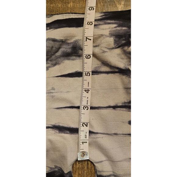 Womens Seamless Leggings Medium Large Gray Black Tie Dye Mid Rise Soft Pull On - Picture 9 of 10